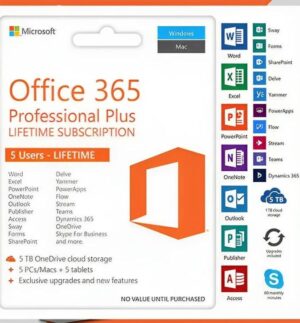Office 365 Pro Plus 2023 5 PC/MAC 5TB Lifetime